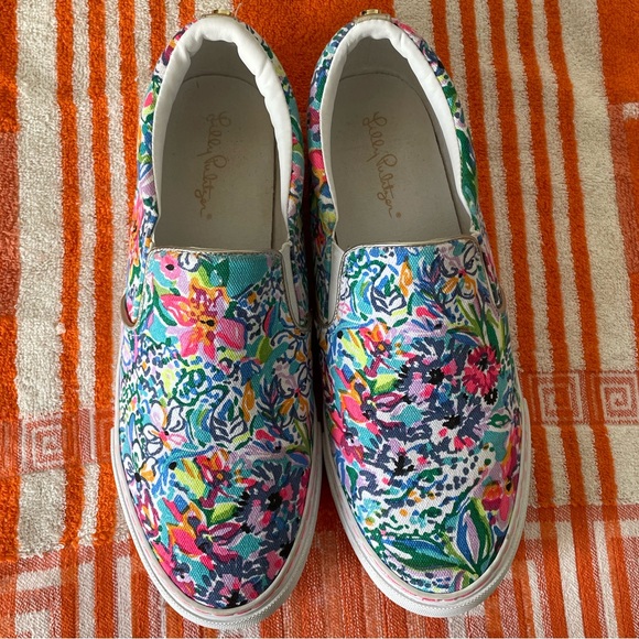 Lilly Pulitzer Julie Sneaker Amalfi Blue Alligator Isle - Picture 8 of 12